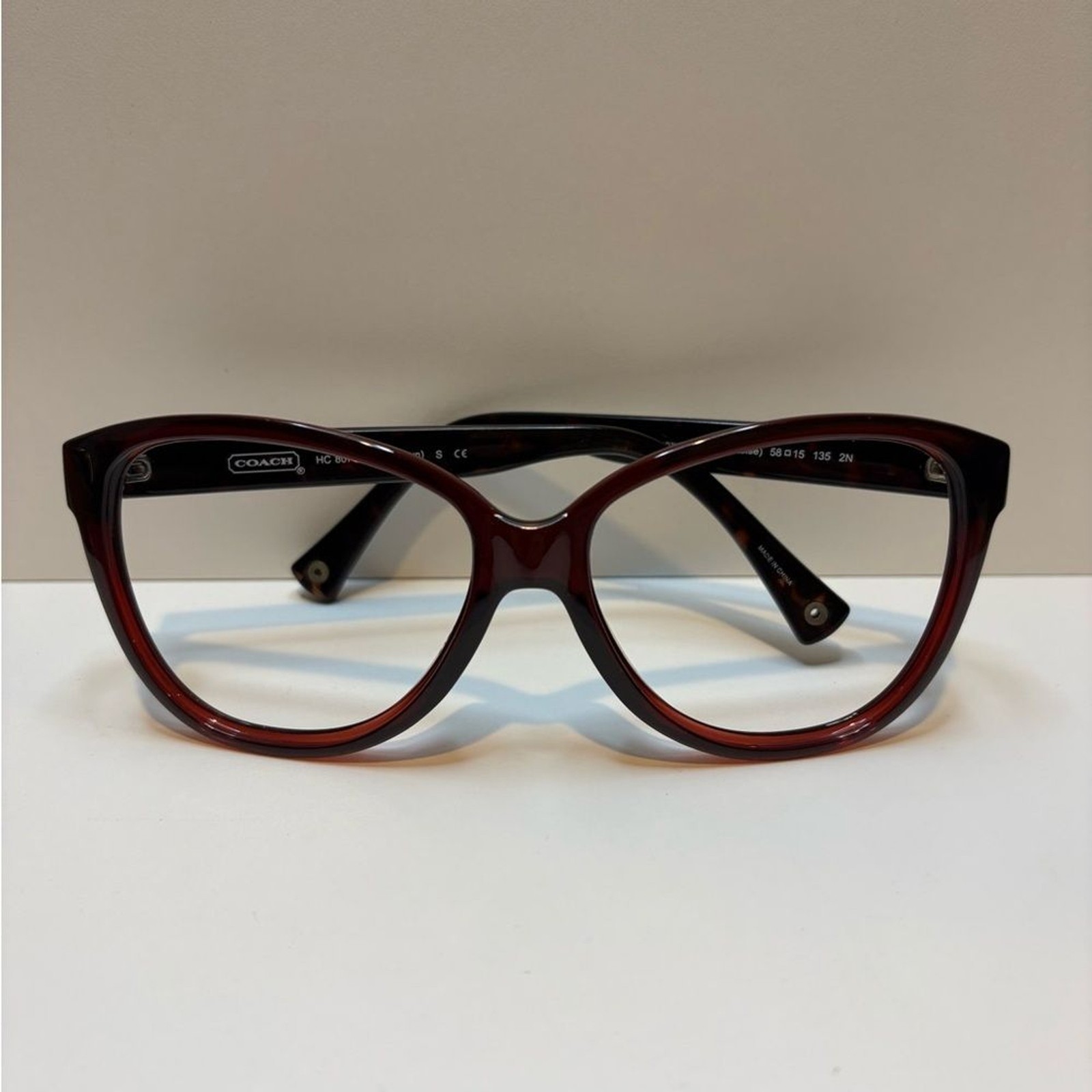 COACH SUNGLASSES FRAME ONLY HC8074 (L065 Robyn) 5147/68 (Burgundy/Dark Tortoise)