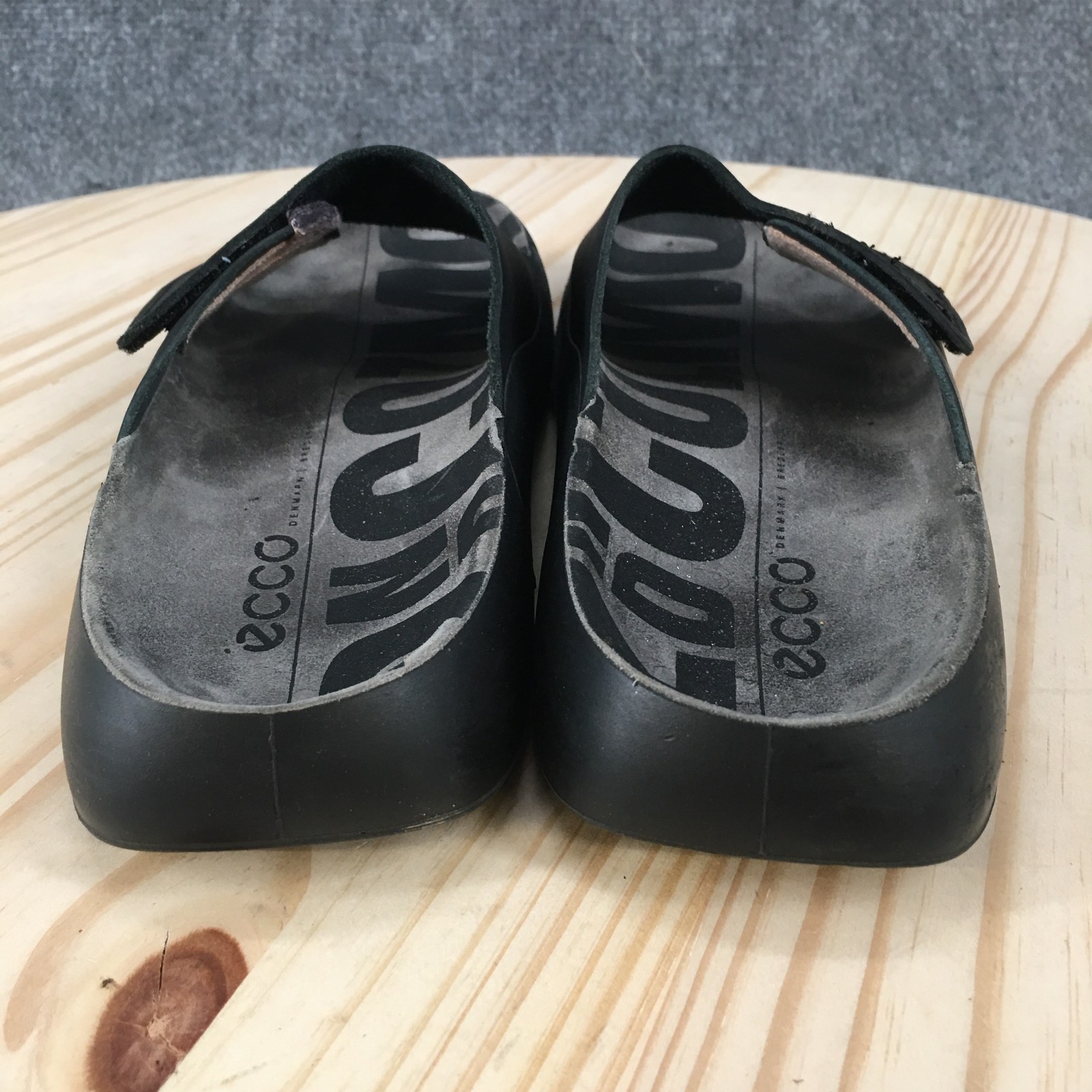 ECCO 2nd Cozmo Sandals Womens 40 Casual Slip On One Band Slide Black Leather