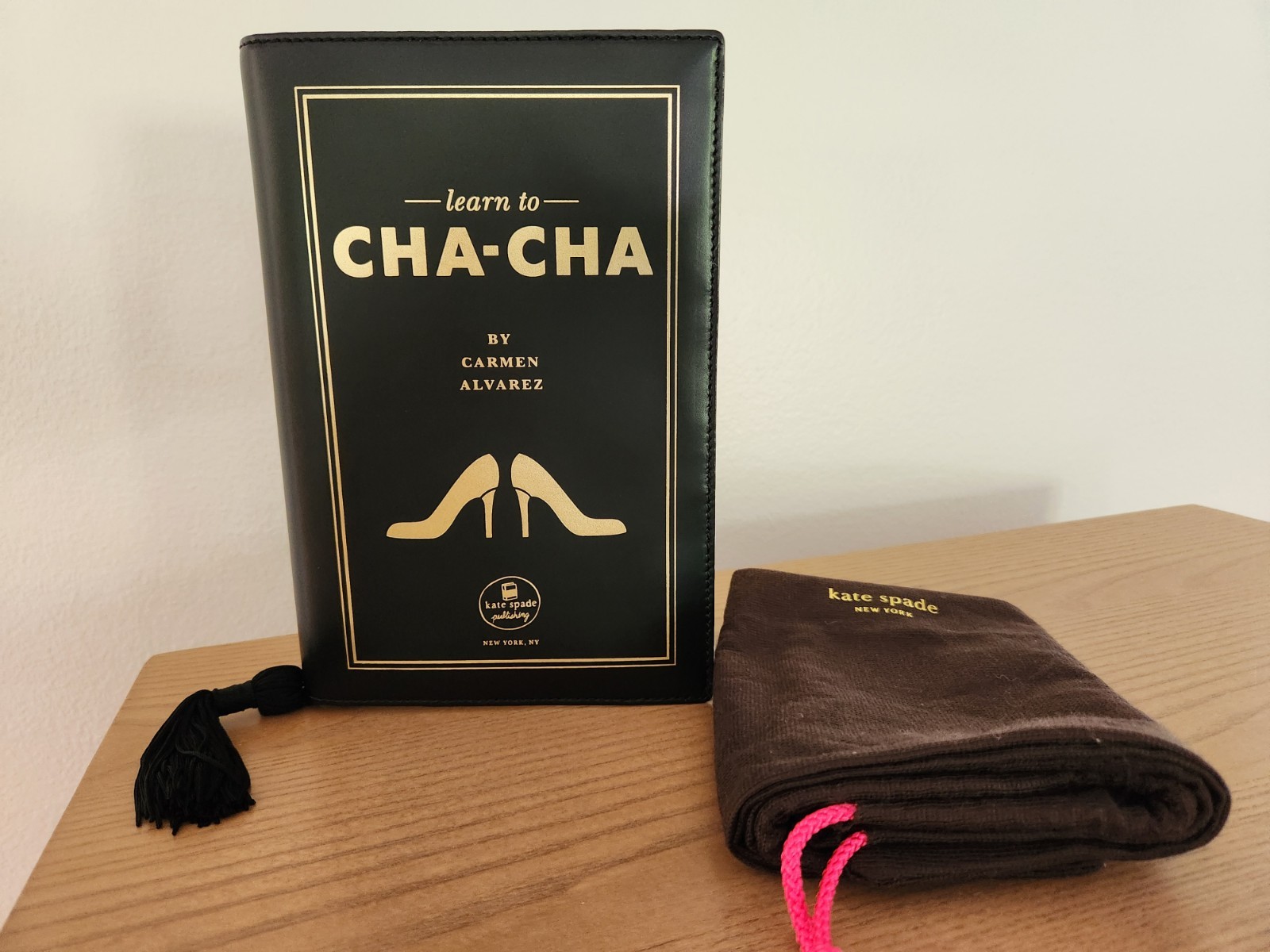 Kate Spade Learn to Cha Cha Novelty Dance Clutch Black Purse + Dust Bag HTF rare