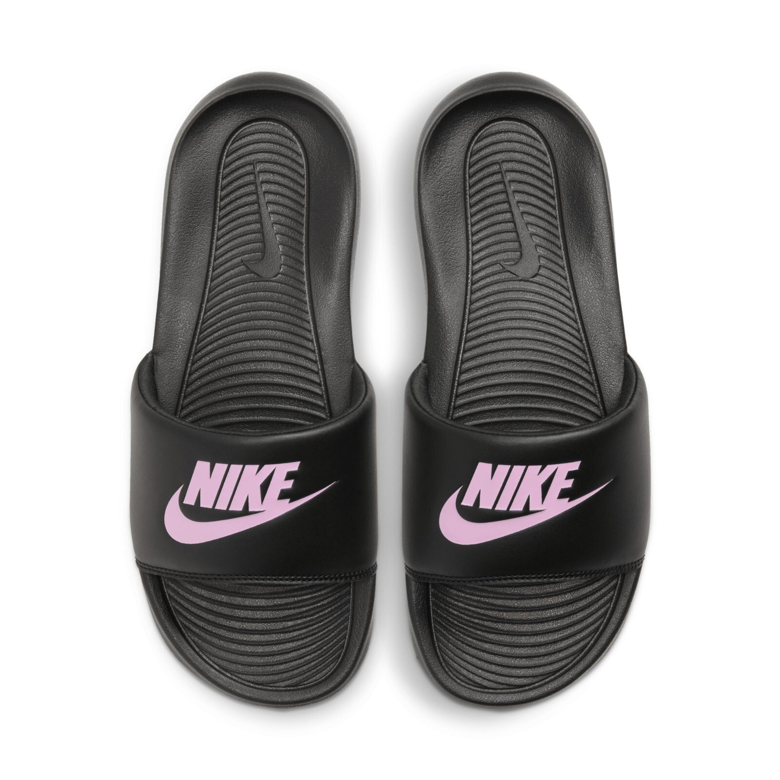 Nike VICTORI ONE Women’s Black Pink Logo CN9677-002 Basic Active Slides