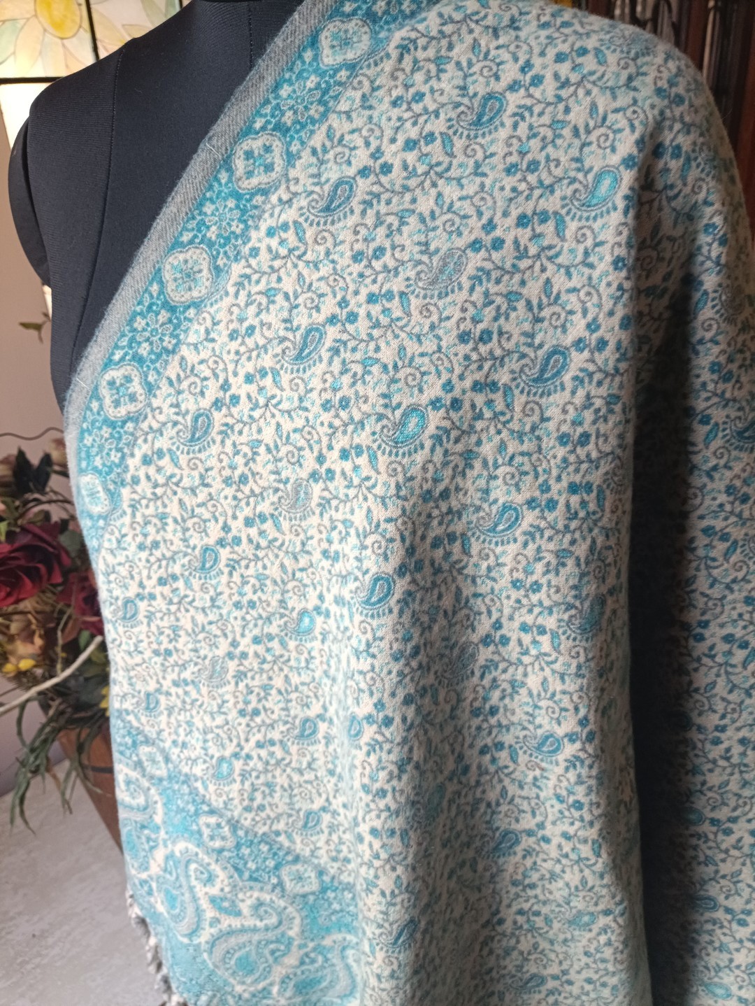 THICK WARM gift yak wool shawl handmade Reversible Yoga Throw meditation Blanket