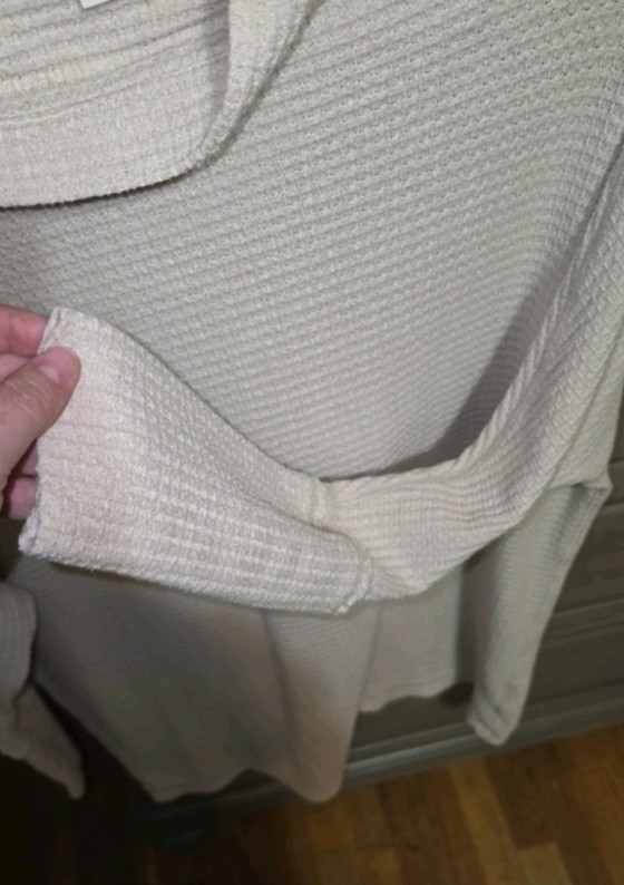 We The Free Beige Rib-Knit Cowl Neck Pullover Sweater Long Sleeve M