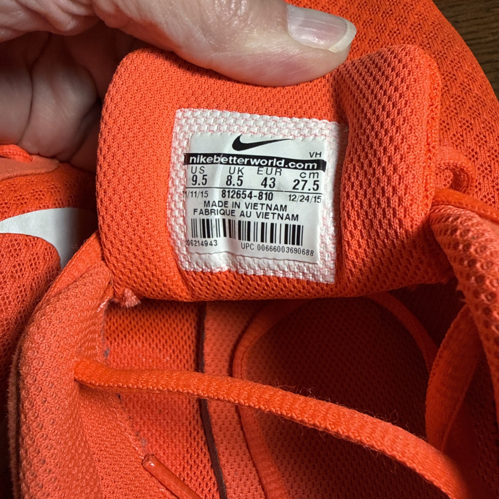 Nike Running Shoes Women’s 9.5 Bright Orange Gently Used Breathable Mesh