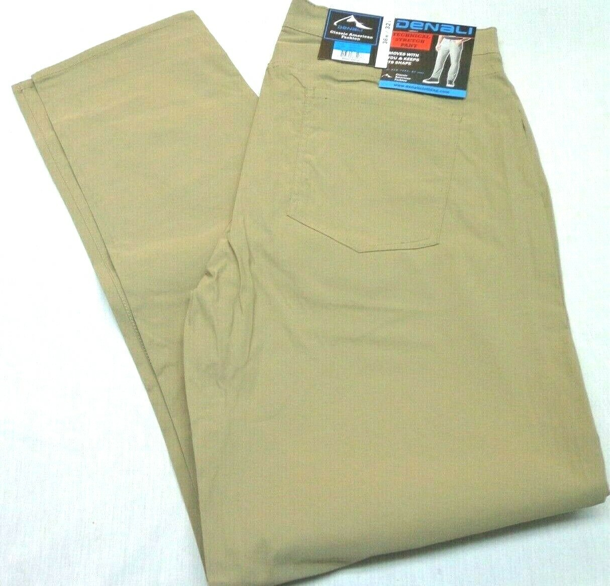 DENALI Delta Khaki Technical Stretch Pants NWT 36/32 MSRP $54