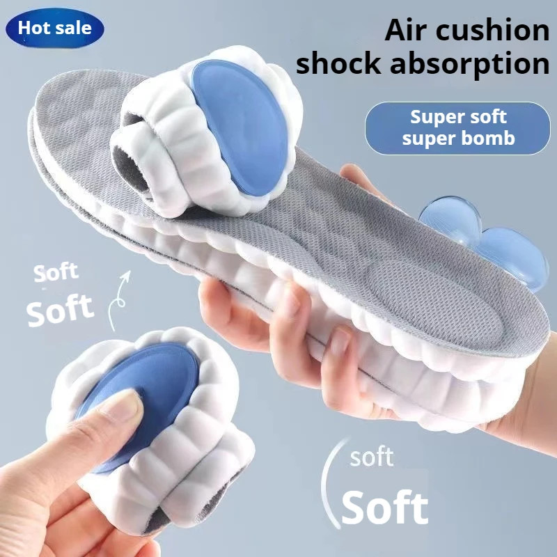 1Pair Super Soft Insoles Men Running Sports Shoes Insole Feet Memory foam Shock