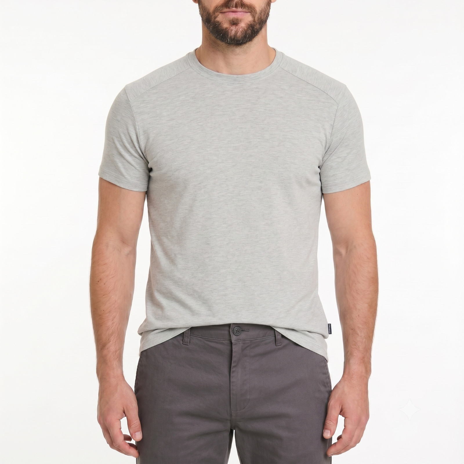 Kenneth Cole Men’s Slim Fit Crewneck Tee T-Shirt 4-Way Stretch Heathered S-XXL