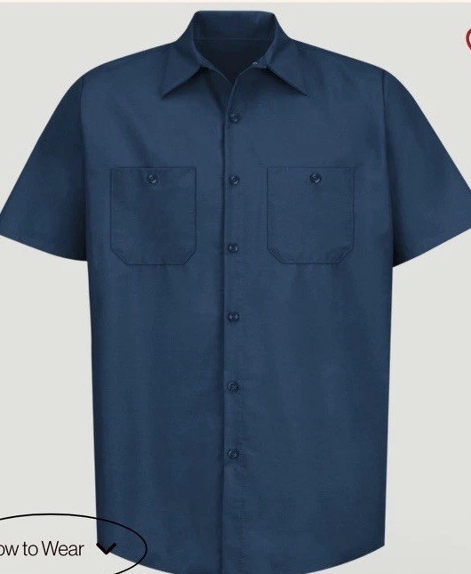 Red Kap Style SP24 Men’s Short Sleeve Industrial Work Shirt Blue Sz XL New