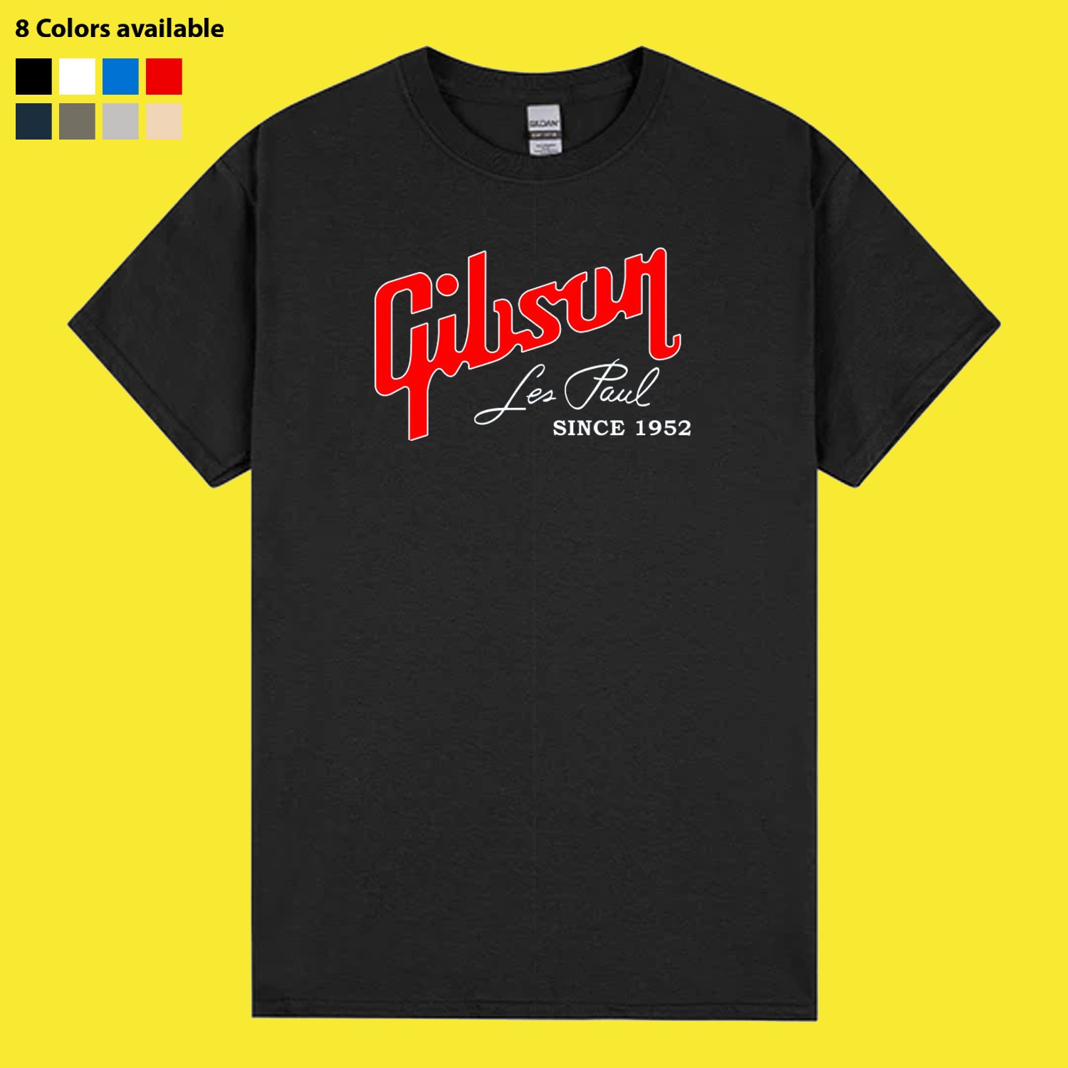 New Shirt GIBSON LES PAUL Guitars Logo T-Shirt Funny Gift Made In USA S – 5XL
