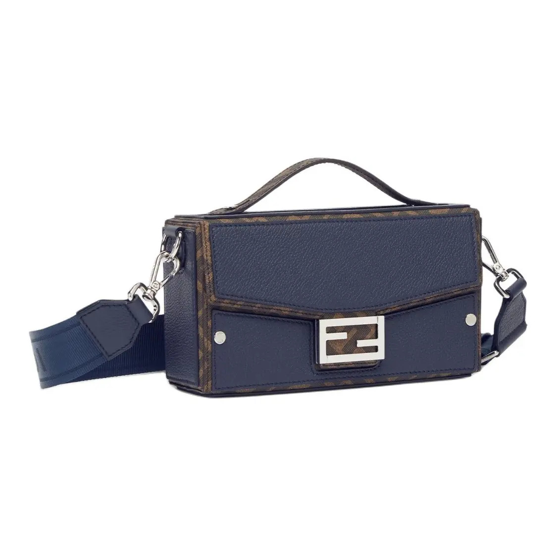 FENDI Baguette Soft Trunk FF Magnetic Buckle Crossbody Tote Men’s 8.4×2.5×5.1 in