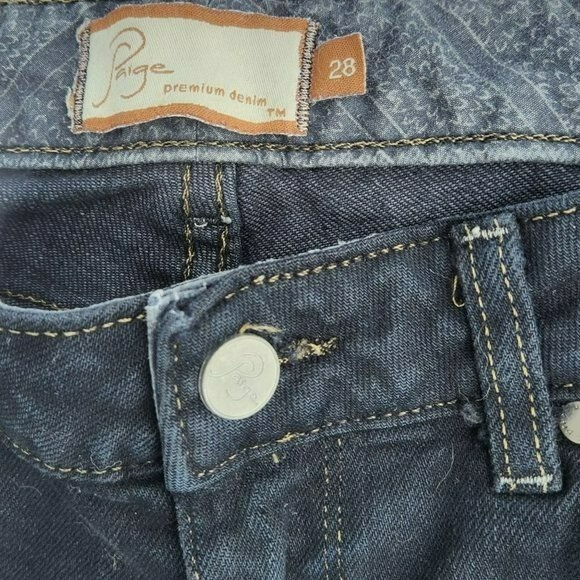 Paige Premium Denim “Blue Heights” Jeans Low Rise Straight Leg Style 0255-0001