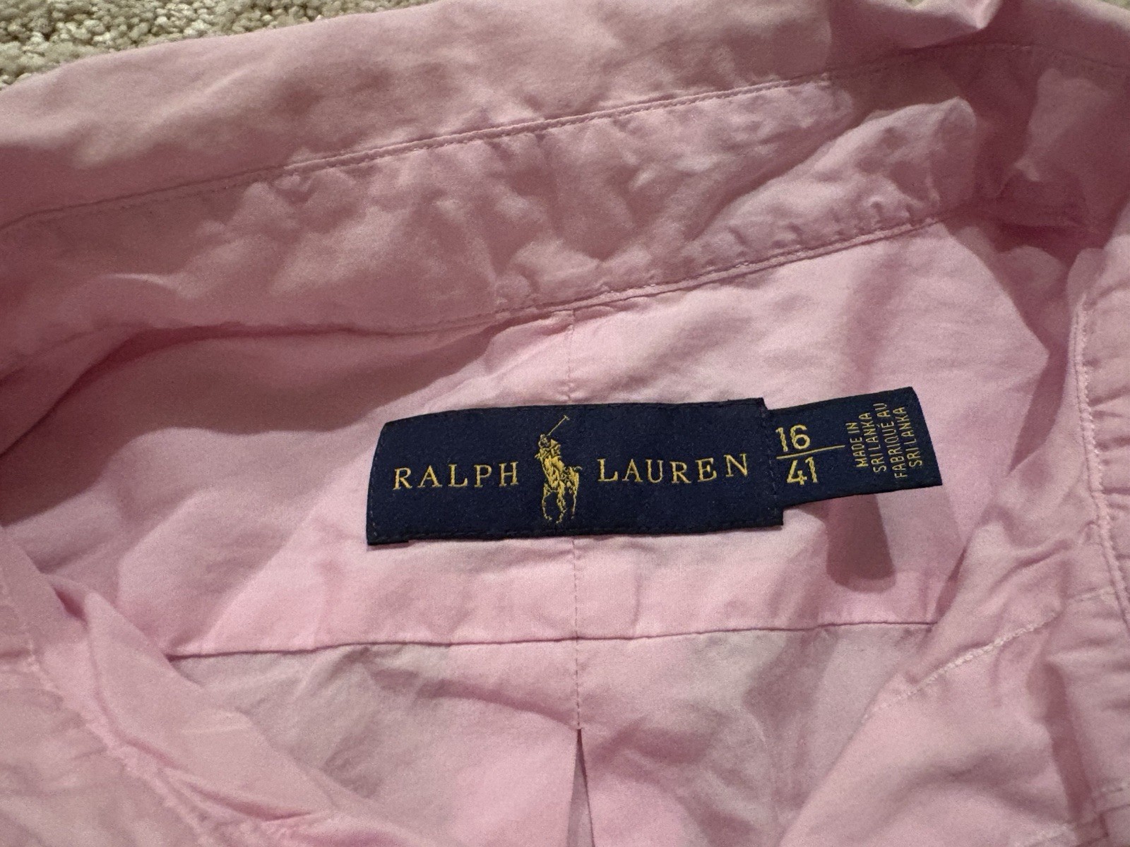 Ralph Lauren Polo Long Sleeve Shirts Classic Fit Men’s Size 16 40 – 41 Lot of 2