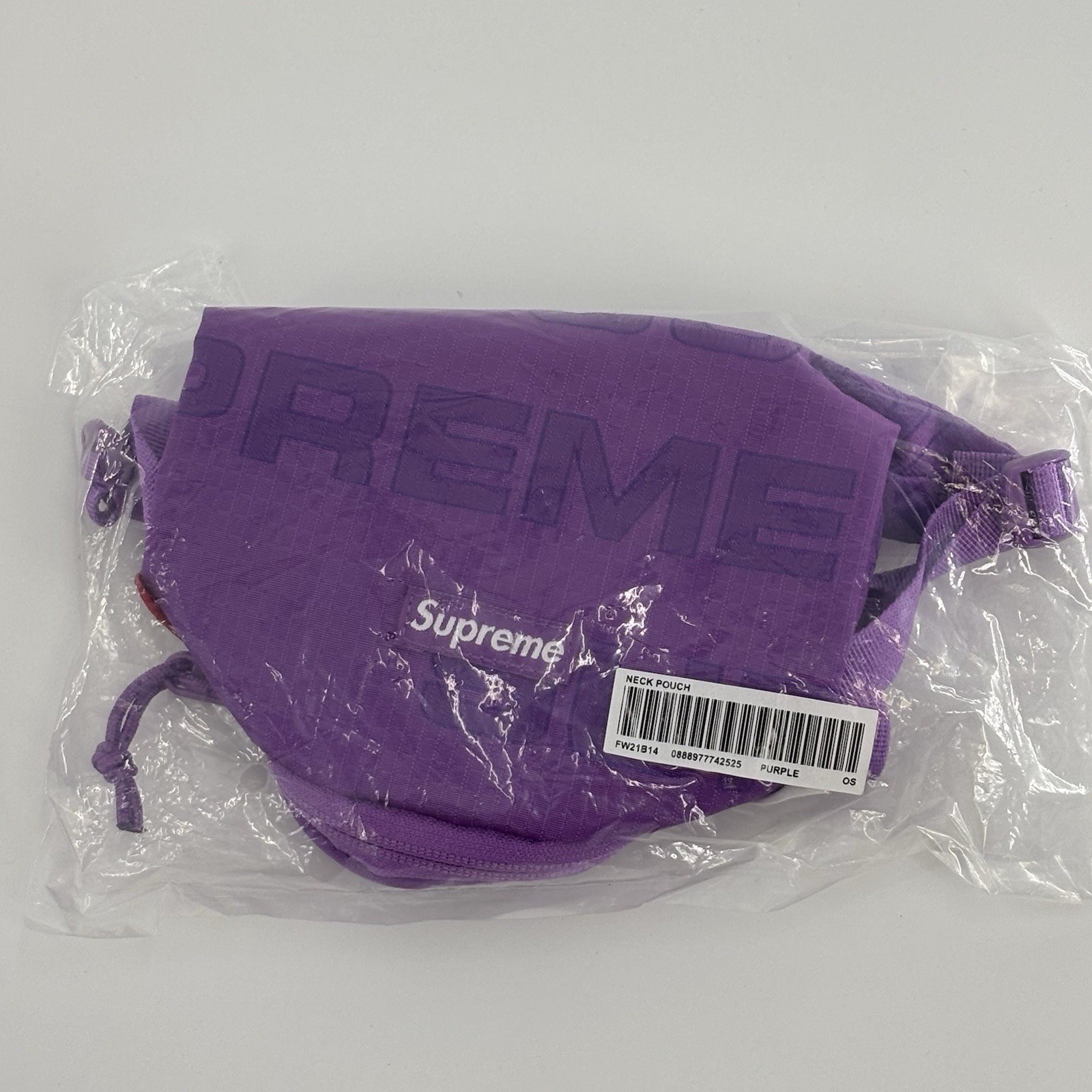 Supreme Neck Pouch FW21 Purple Rip Stop Fabric Hype Beast
