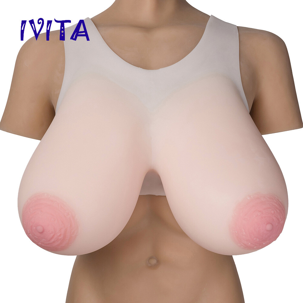 Full Silicone Vest Straps Big Areola Huge Breast Forms Drag Queen Large Boobs CD