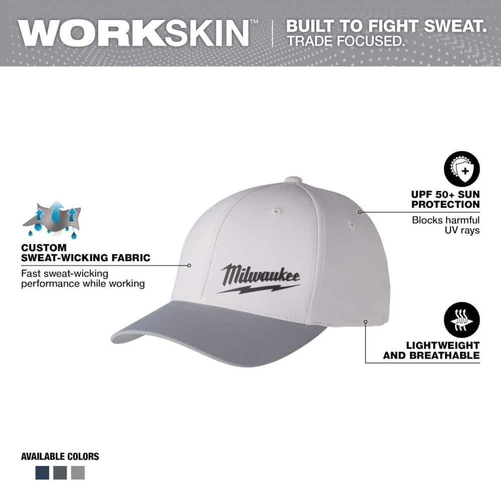 Milwaukee Small/Medium Gray WORKSKIN Fitted Hat