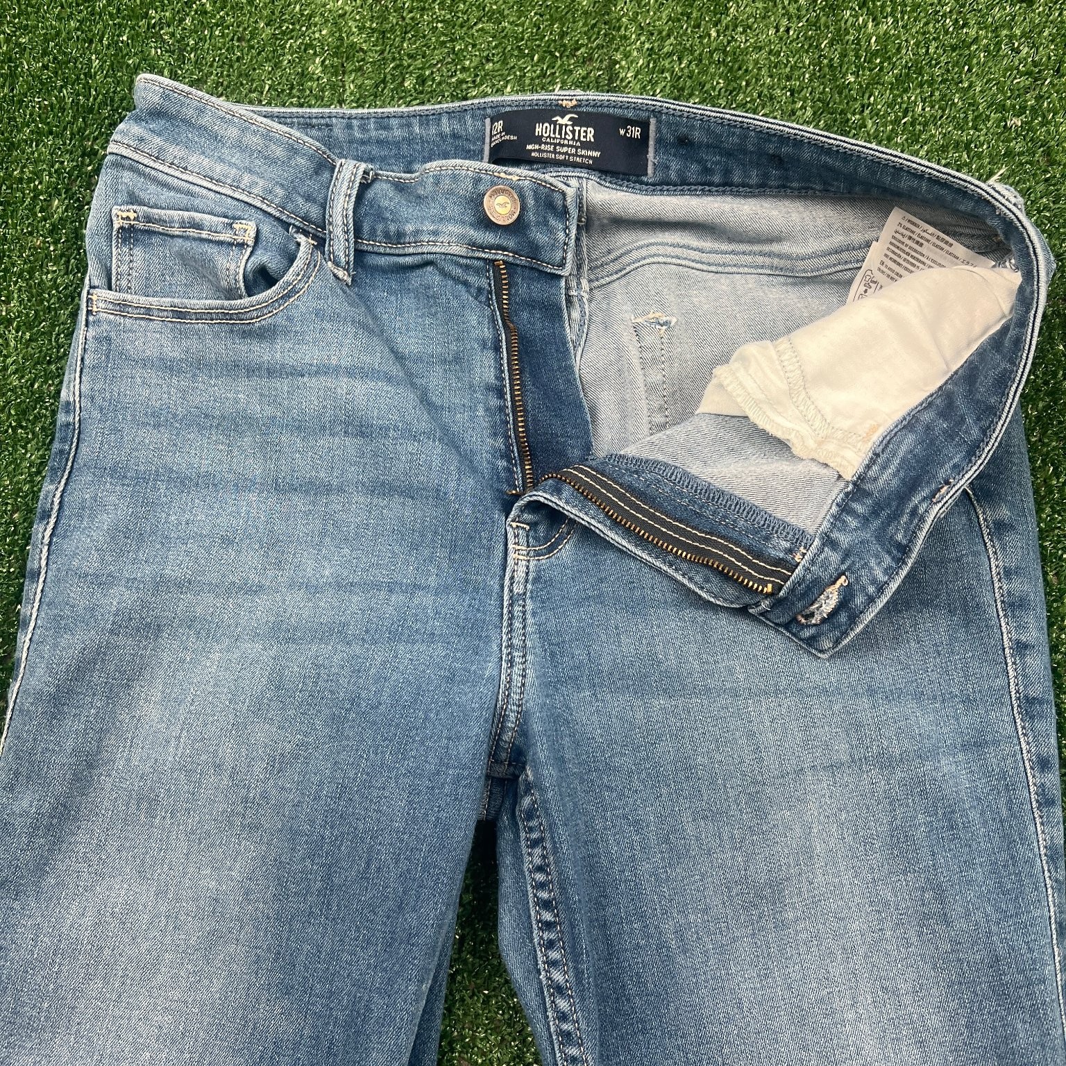 Hollister Jeans Women’s 12R 31R 29×28″ High-Rise Super Skinny Stretch Blue