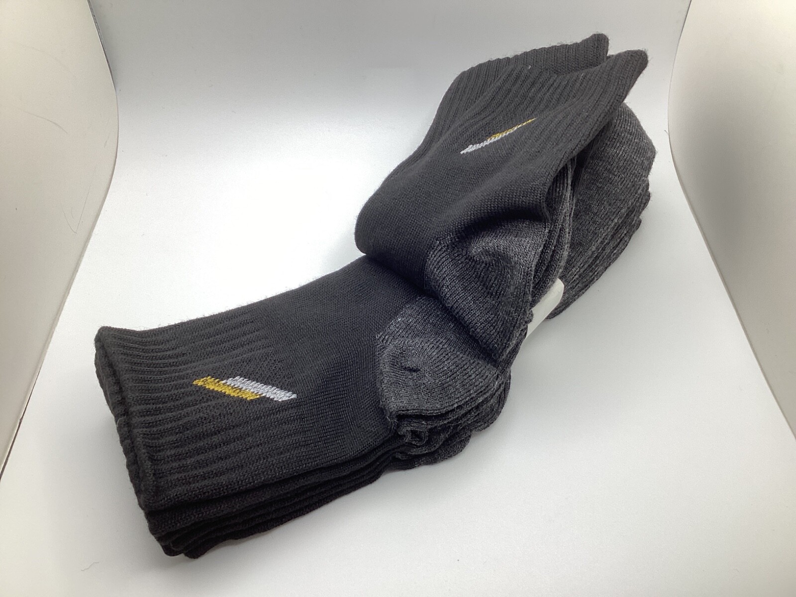 Unisex Cotton Ankle Quarter Socks -5 Pairs Black/Gray Casual Sports -Size 9-11