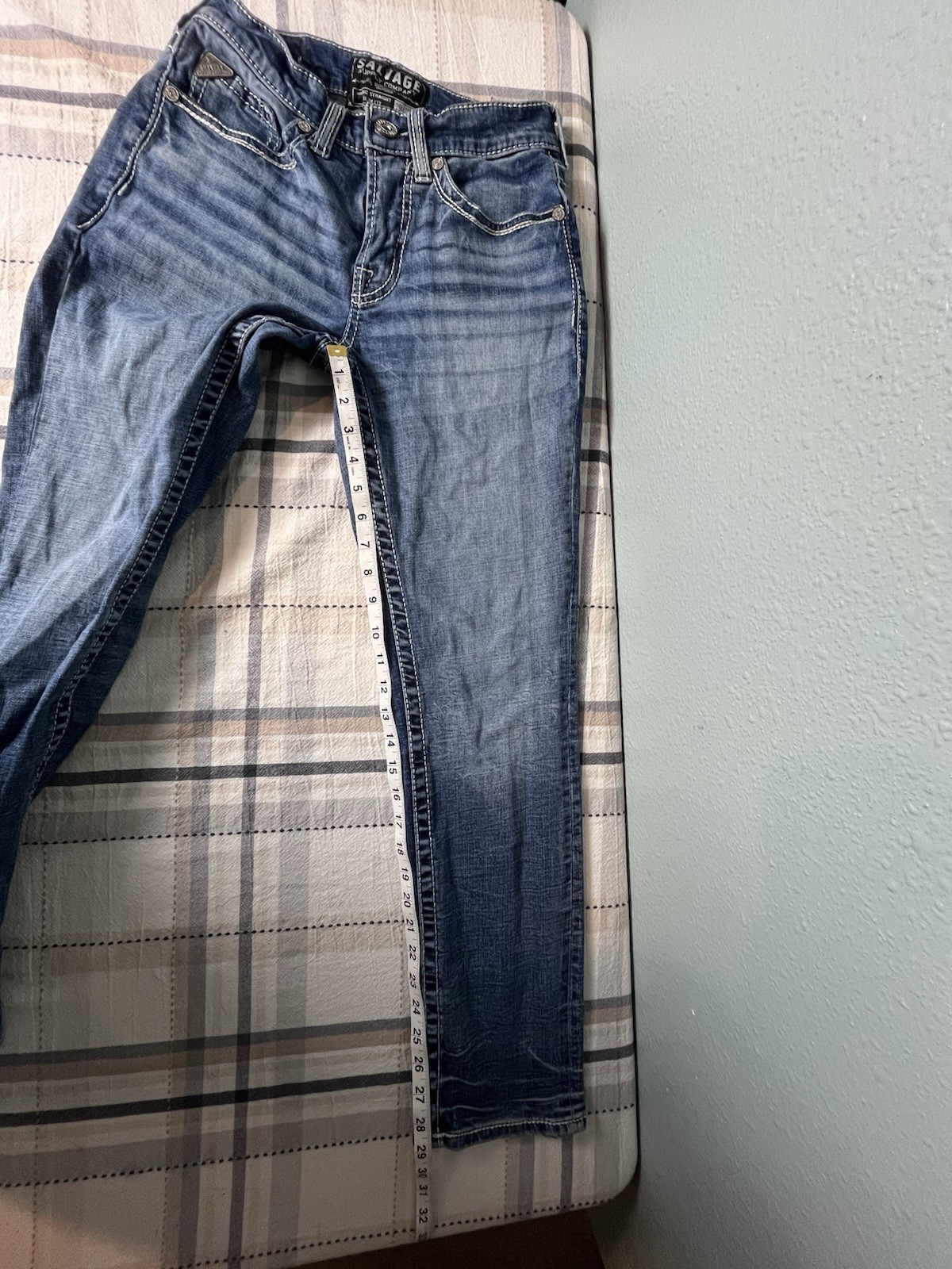 Salvage Supply Buckle Jeans Mens 29×30 Havoc Straight Slim Fit Stretch Denim