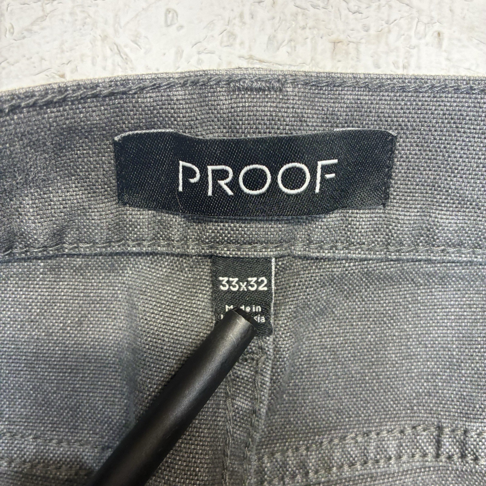 Proof Pants Rover Men 33×32 Gray Slim Fit Canvas Stretch Outdoor Casual Distress