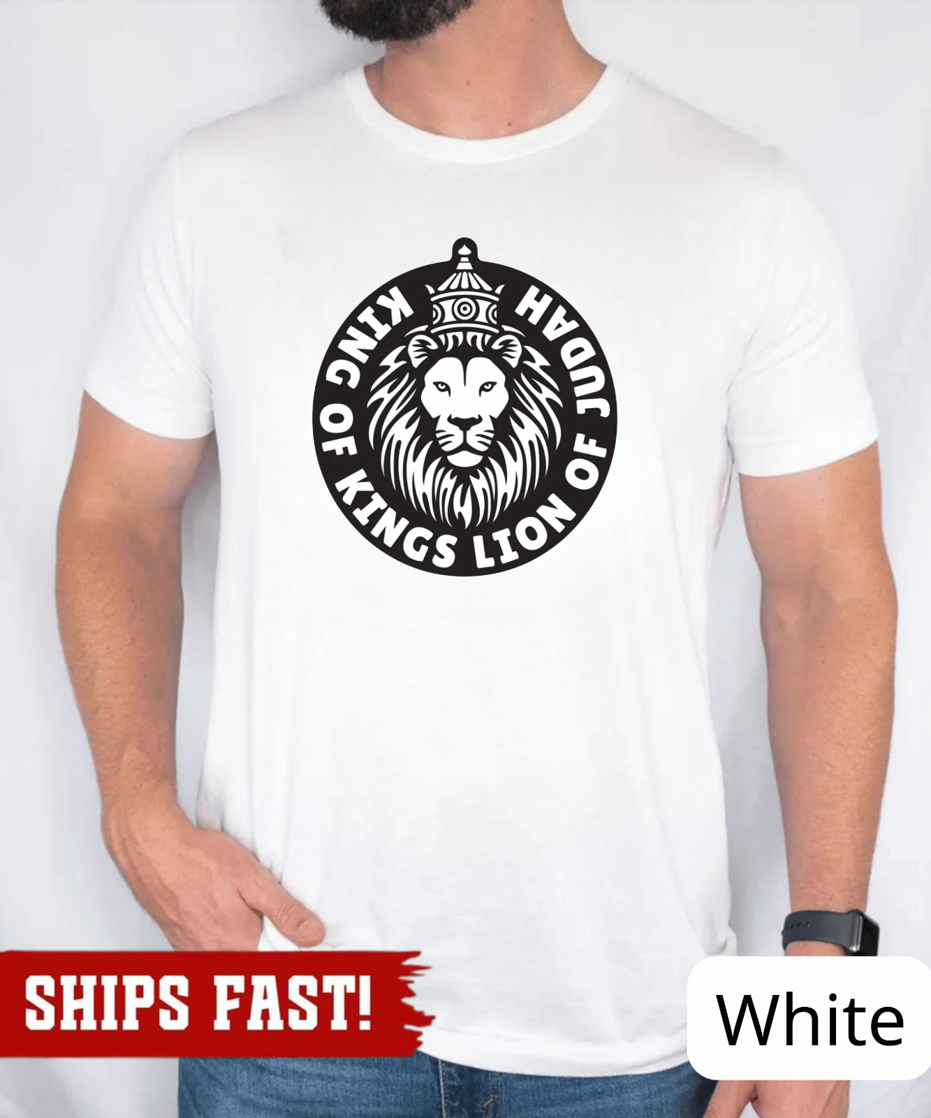 King of Kings Lion of Judah T-Shirt Tee Christian Catholic God Jesus, Patriotic