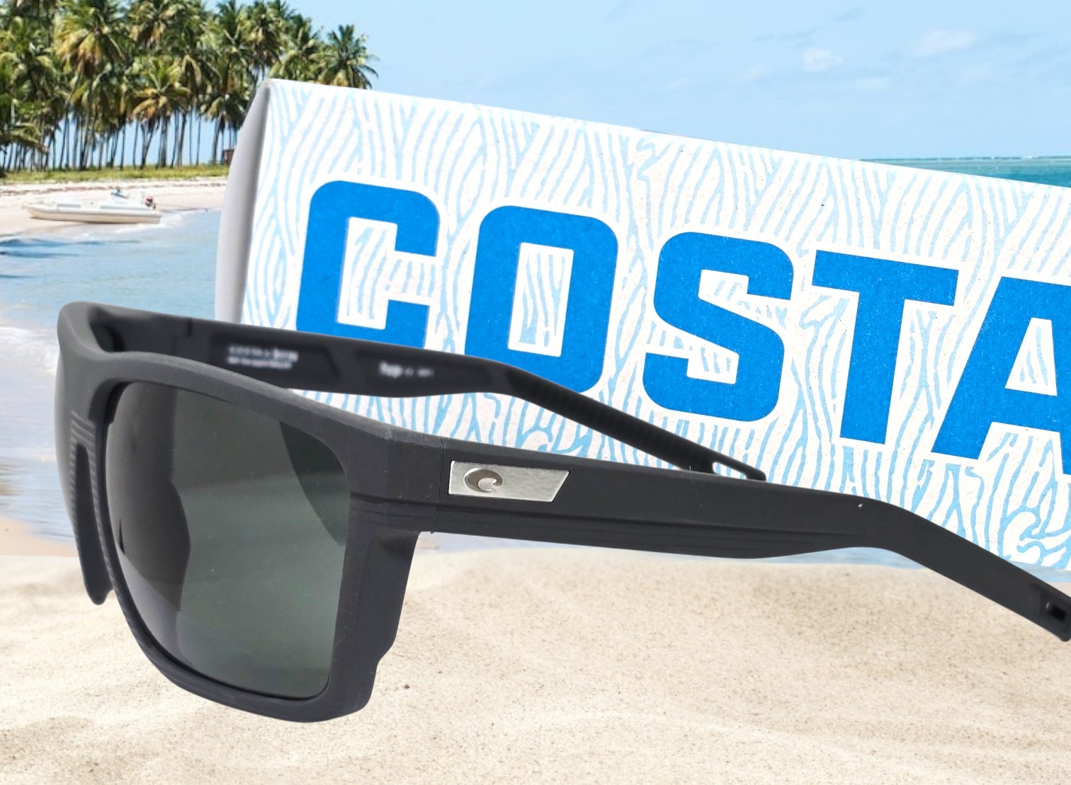 COSTA DEL MAR dark gray/gray PARGO polarized 580G sunglasses NEW IN BOX!