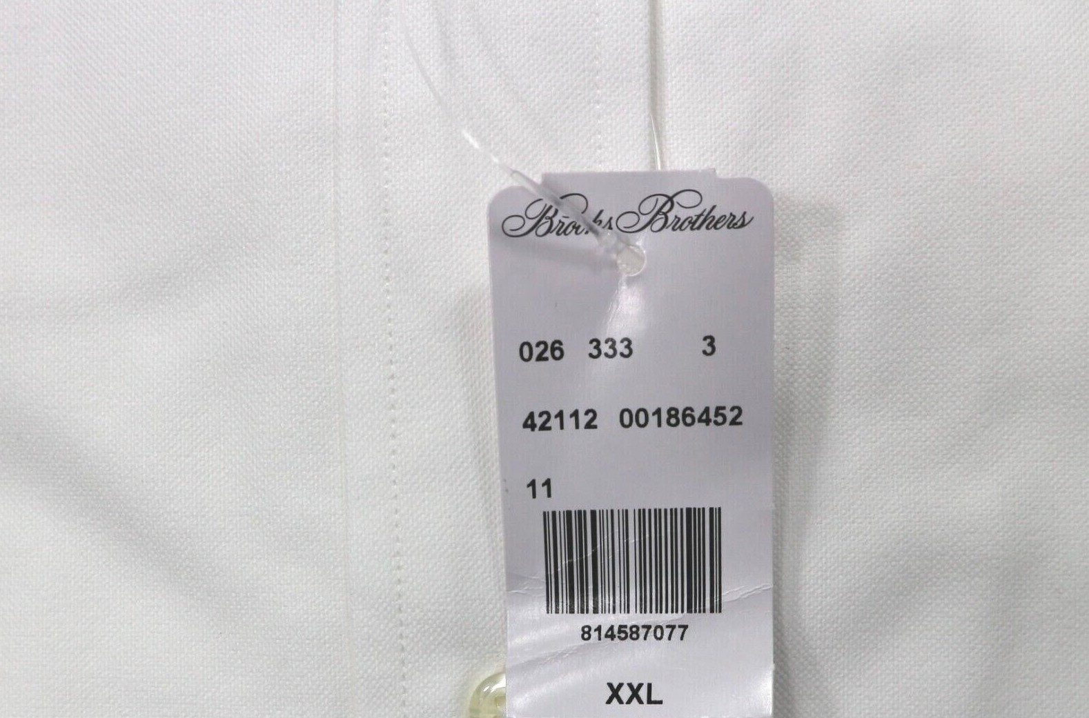 Brooks Brothers Regular The Original Polo Shirt XXL Non-Iron Stretch Solid White