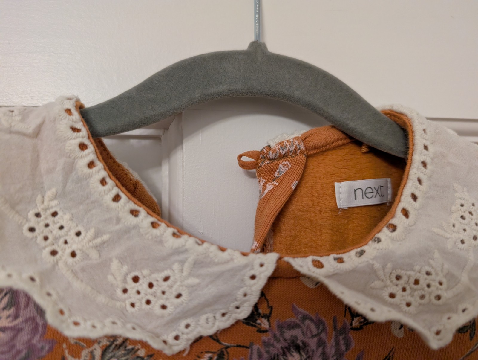Floral Sweatshirt Peter Pan Collar Puff Sleeves 9-12 Months