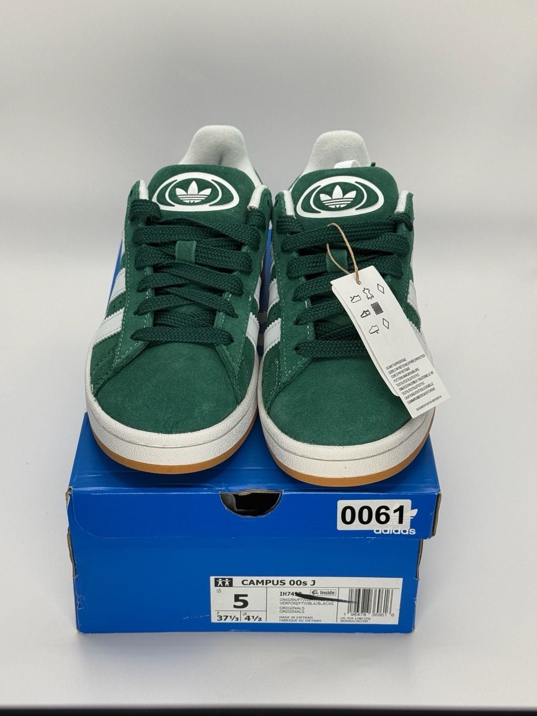 Adidas Campus 00s J Sneakers Dark Green White Size 5