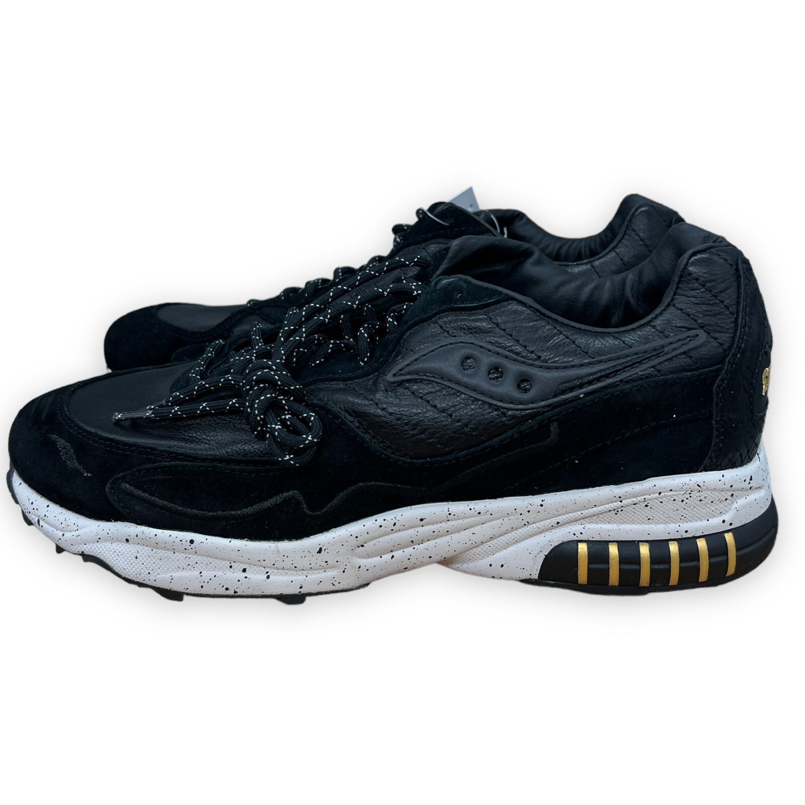 Saucony Shoes Mens 10.5 Black 3D Grid Las Vegas Hurricane Leather