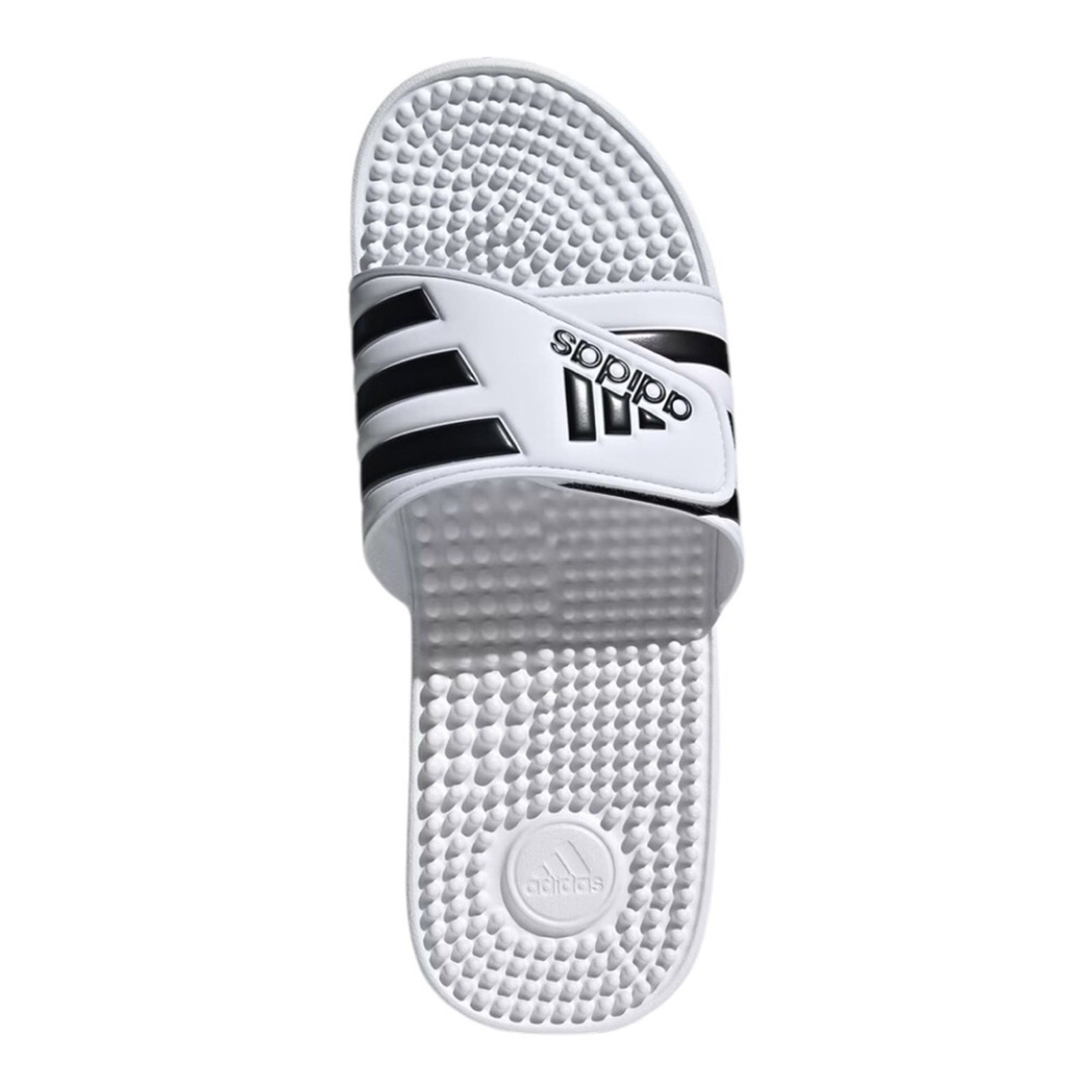 Adidas Adissage Massage Slides White Black Post Workout Recovery Sandals Size 17