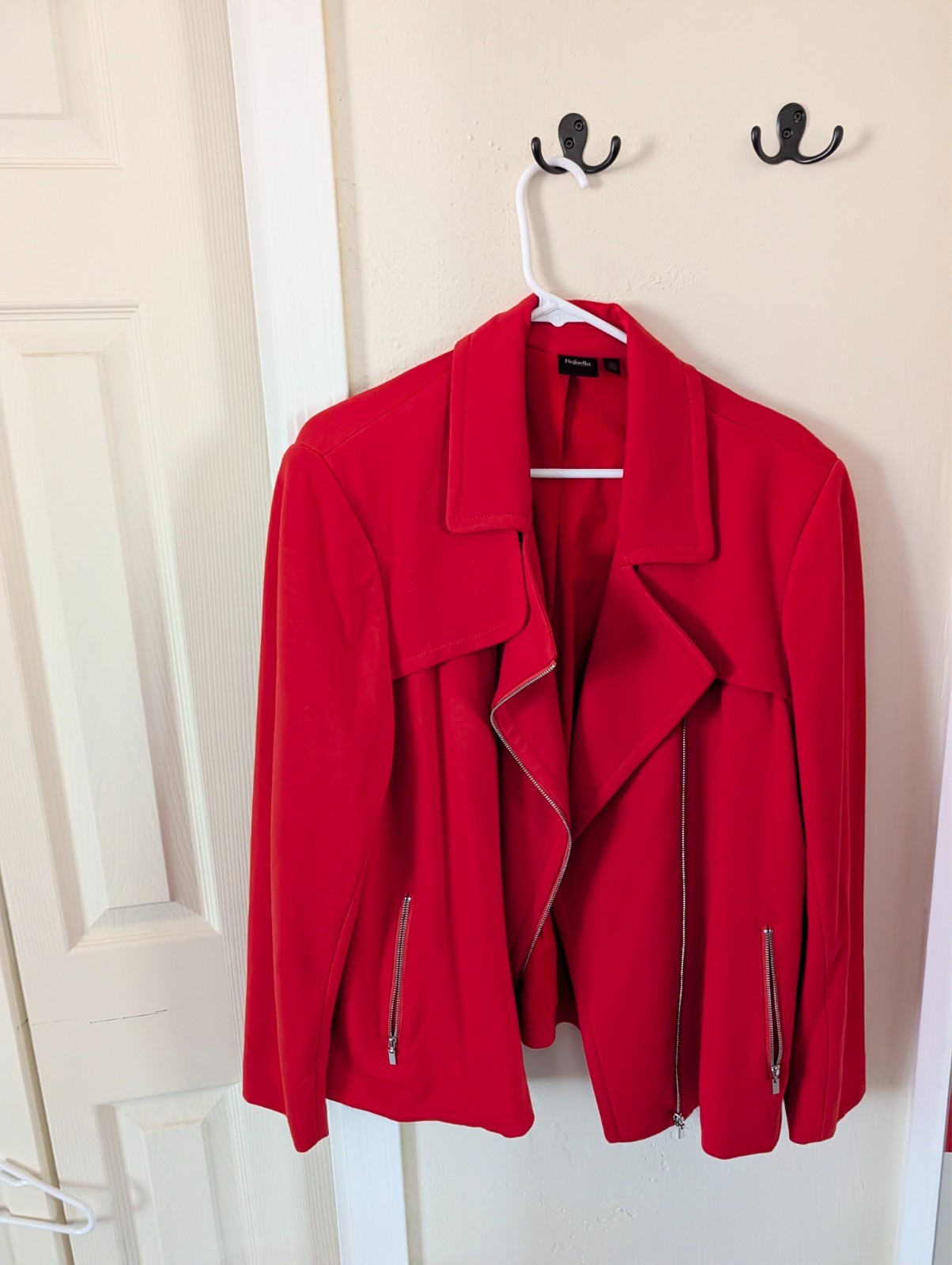 Rafaella Moto Style Knit Jacket, Sz 2x