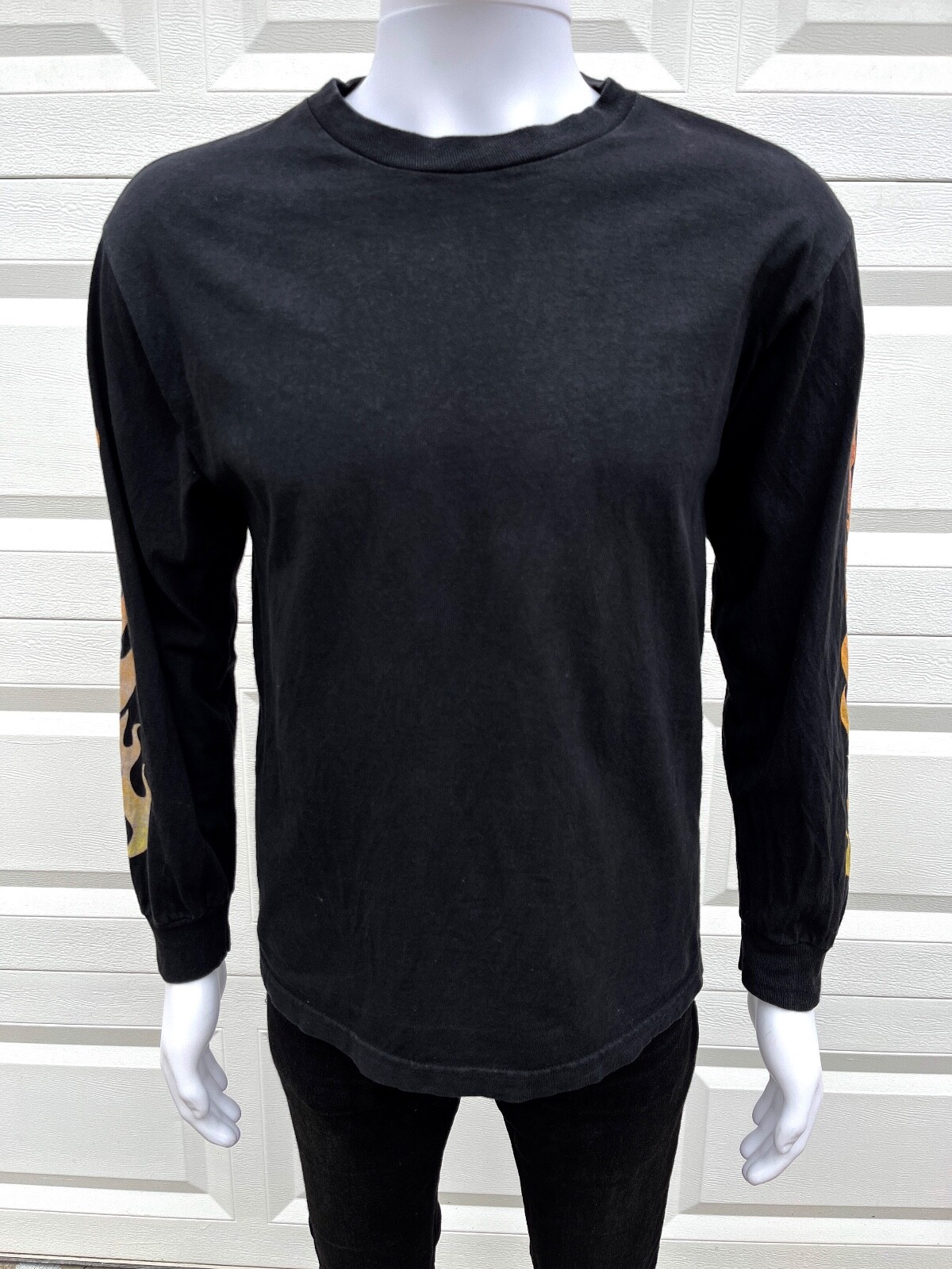 Black Ace Apparel Flames Long Sleeve T Shirt M Motorcycle Biker Punk Goth Metal