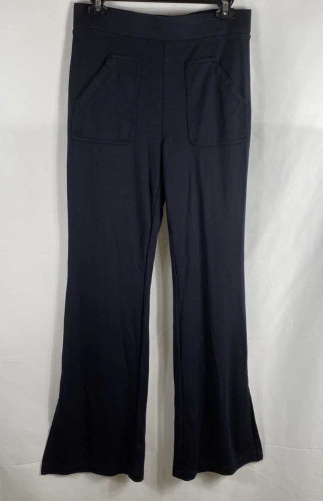Maeve Pants Womens Med Wide Leg Navy Blue Stretch Ponte Knit Anthropologie EUC