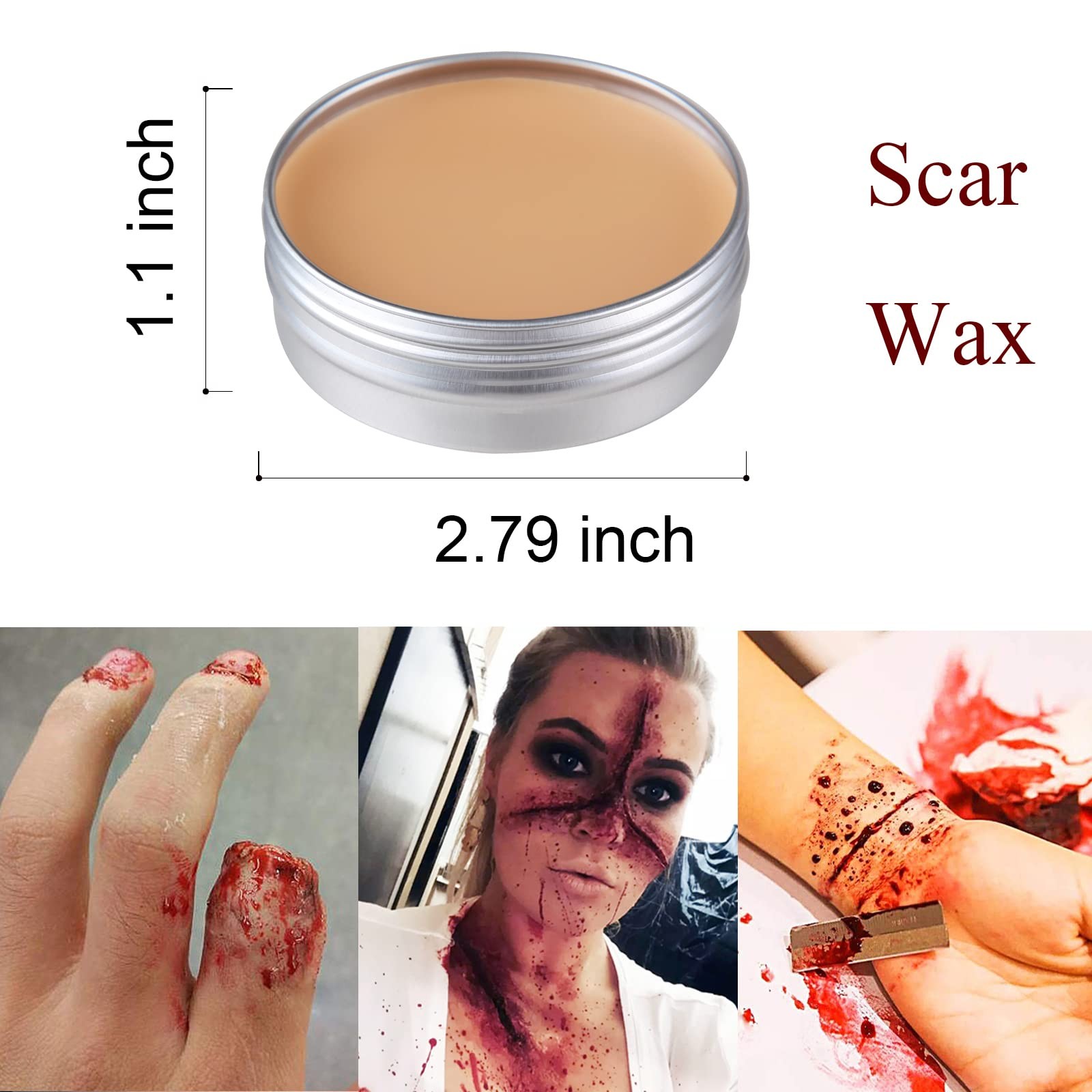Fake Blood Scar Wax1.76OzSFX Makeup Kit, Fake Wound Modeling Scar Wax for Hal…