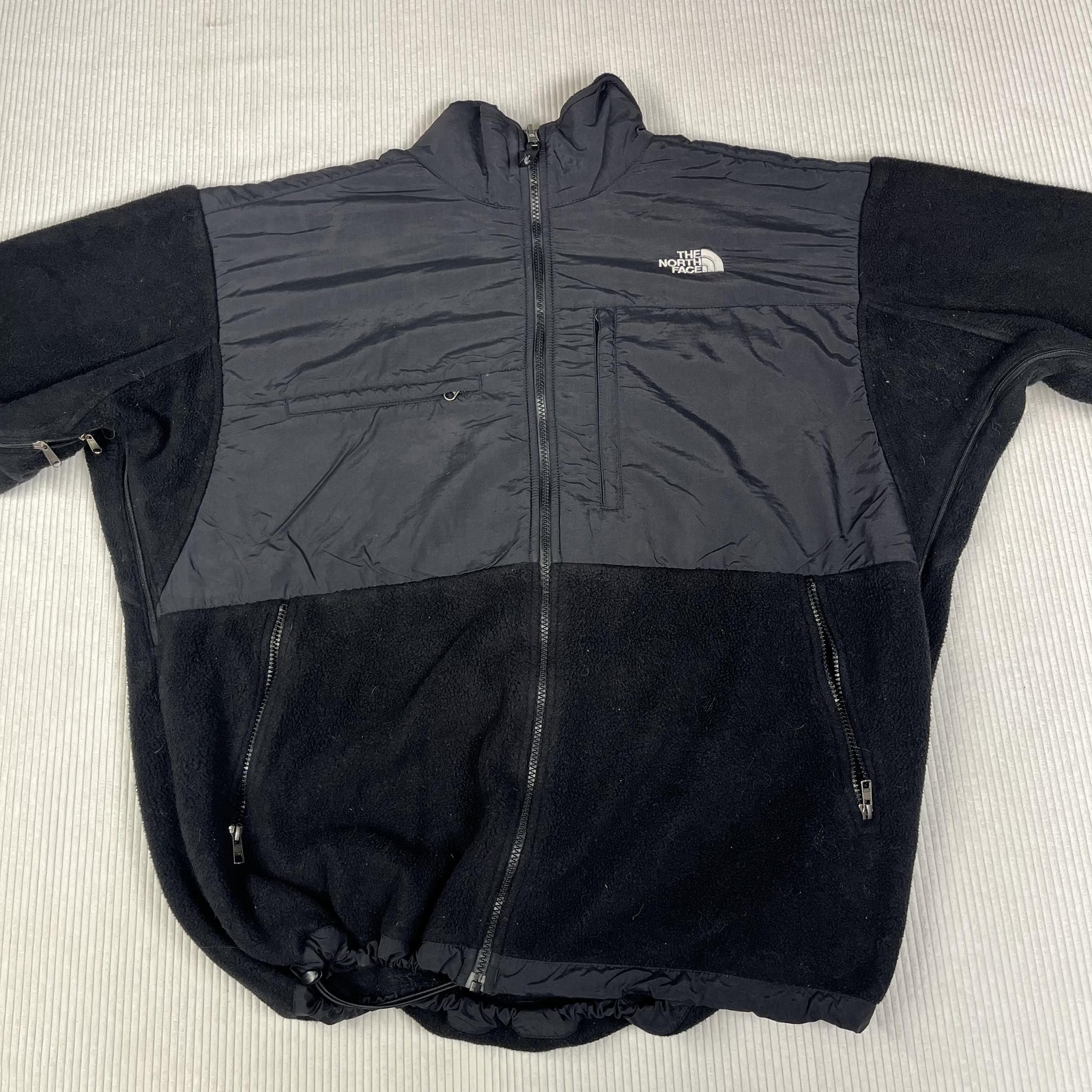 North Face Jacket Mens 2XL Black Denali Fleece Full Zip Pockets Hiking Outdoor