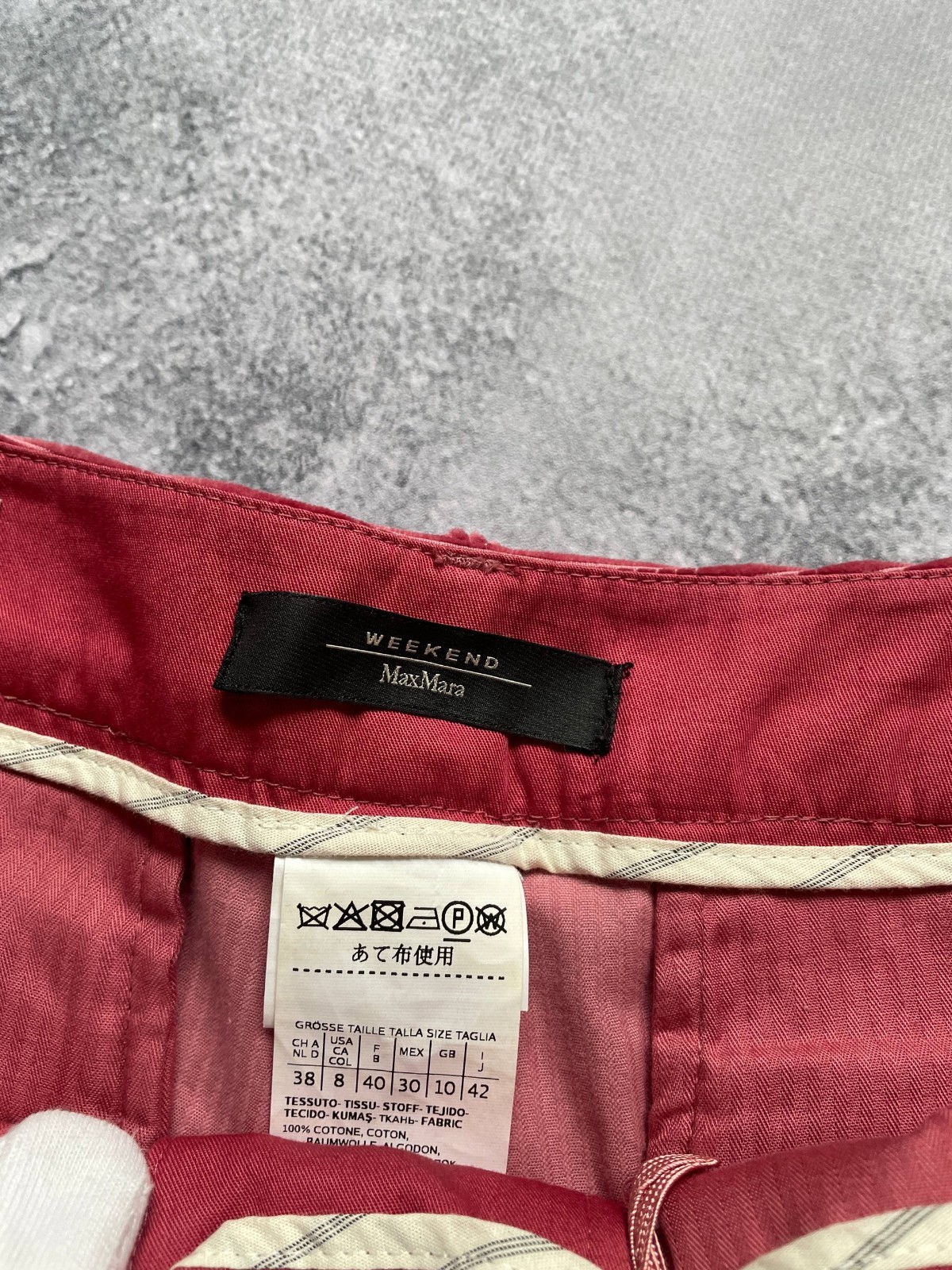 Weekend Max Mara Velvet Velour Slim Cigarette Fit Pink Pants Size M