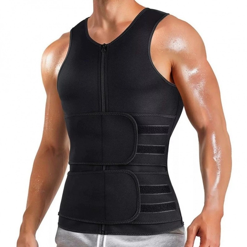 Mens Slimming Body Shaper Belly Chest Compression Vest Girdle T-Shirt Tank Top