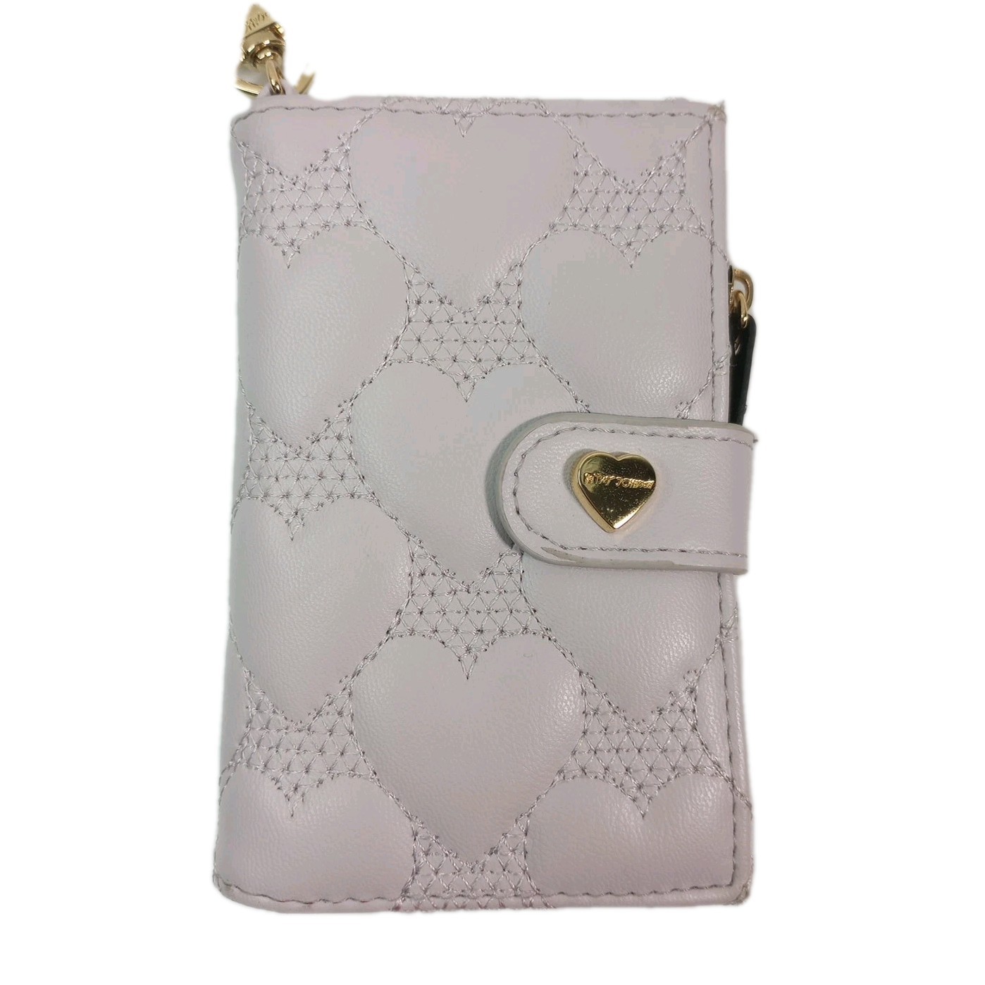 Betsey Johnson Heart XO Wallet Credit Card Case with Key Ring Lavender Purple