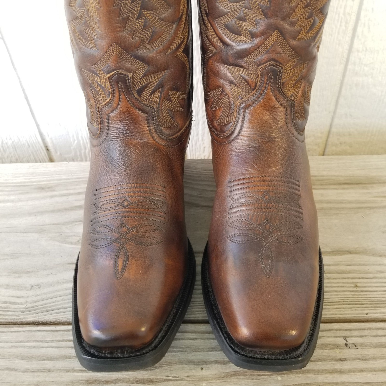 Laredo Lawton Mens Mahogany Brown Leather Western Performance Boots 9 D 68444