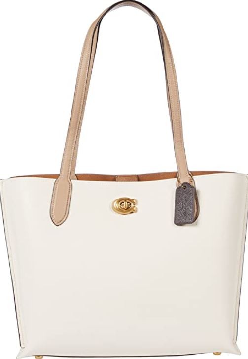 COACH Color-Block Leather Willow Tote Chalk Multi One Size C0691-B4CAH