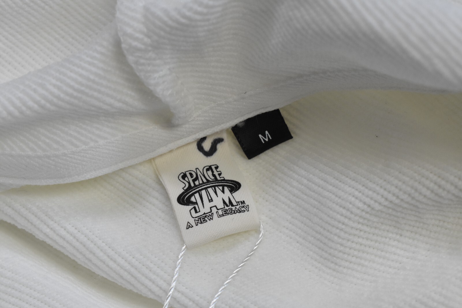 Shein x Space Jam Tune Squad Licensed Full Zip Hoodie Sweatshirt White Mens M