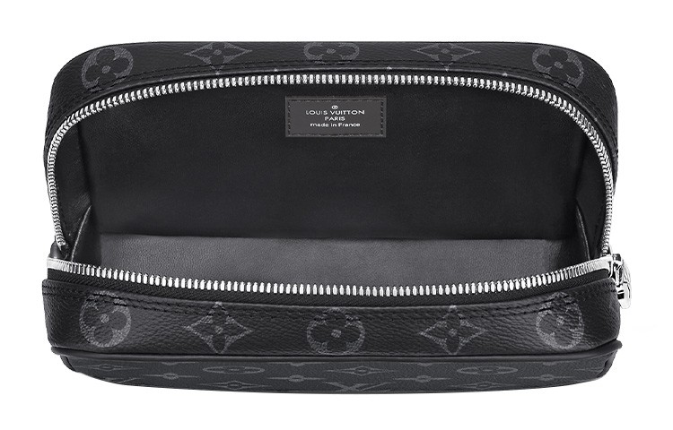 LOUIS VUITTON Toiletry Pouch Monogram Eclipse Pm Black Grey 7.9 x 2.4 x 5.1 in