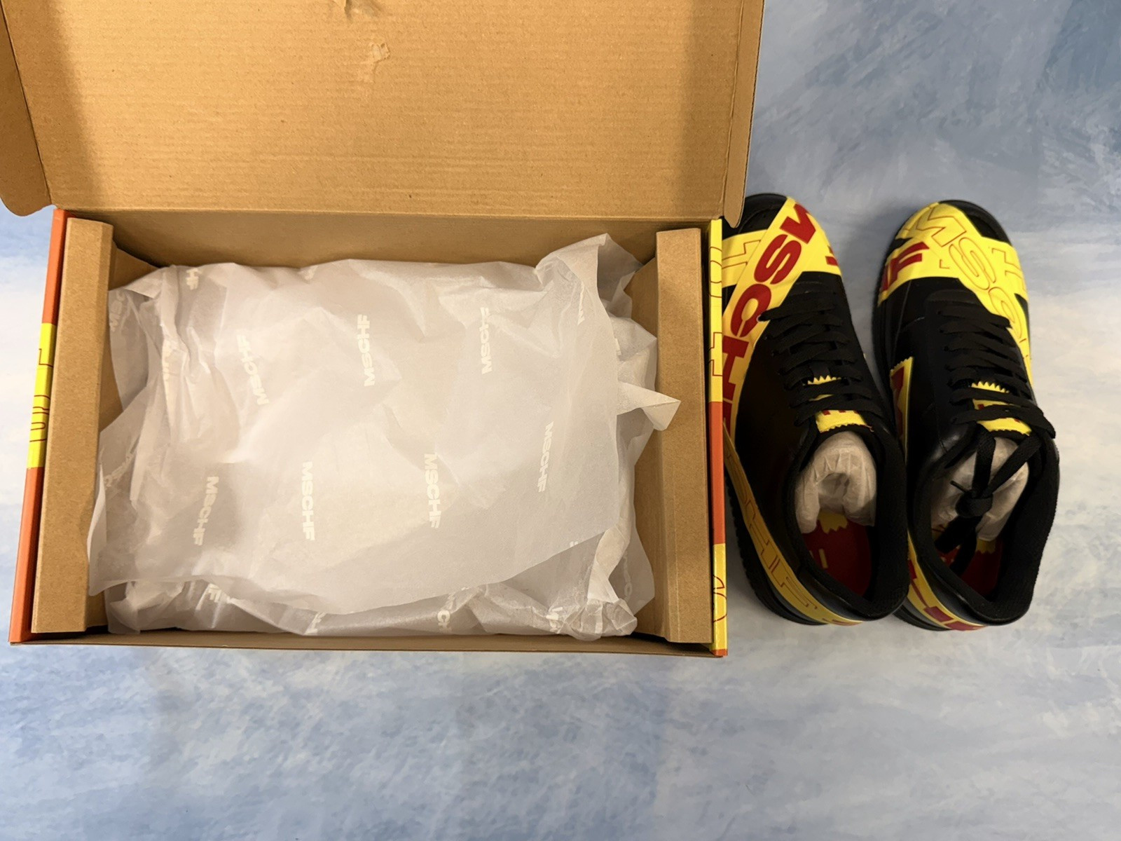 MSCHF-007 TAP 3 MSCHF X Men’s Shoes Black Yellow Size 8 NEW