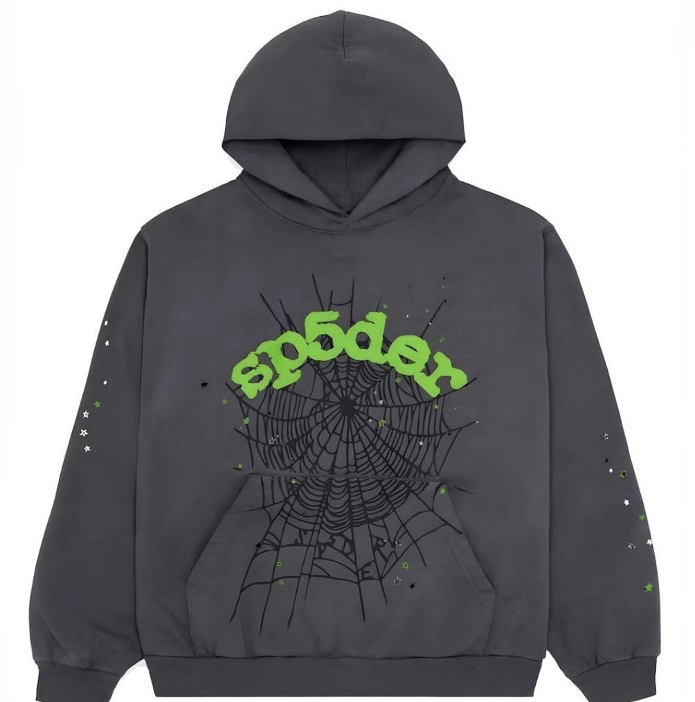 sp5der Men’s Pullover Hoodie M Multicolor Spider Web Graphic Cotton Blend