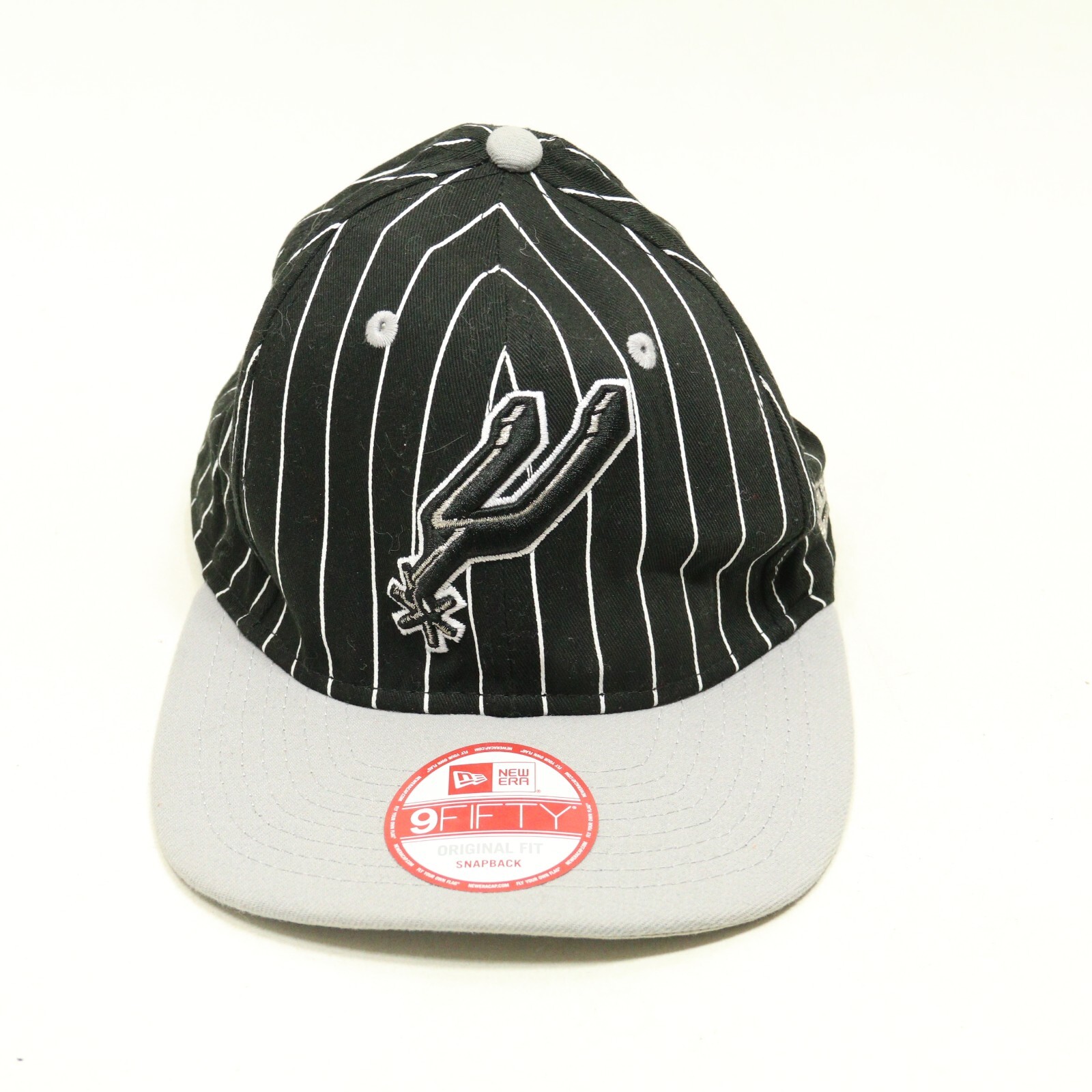 San Antonio Spurs New Era 9FIFTY Hat Black Striped Snapback Cap NBA OSFA
