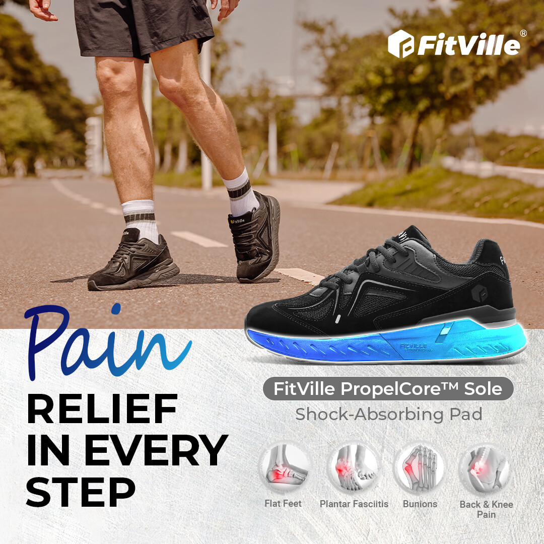 Fitville Mens Sneakers Extra Wide Walking Shoes Casual Running Shoes Pain Relief