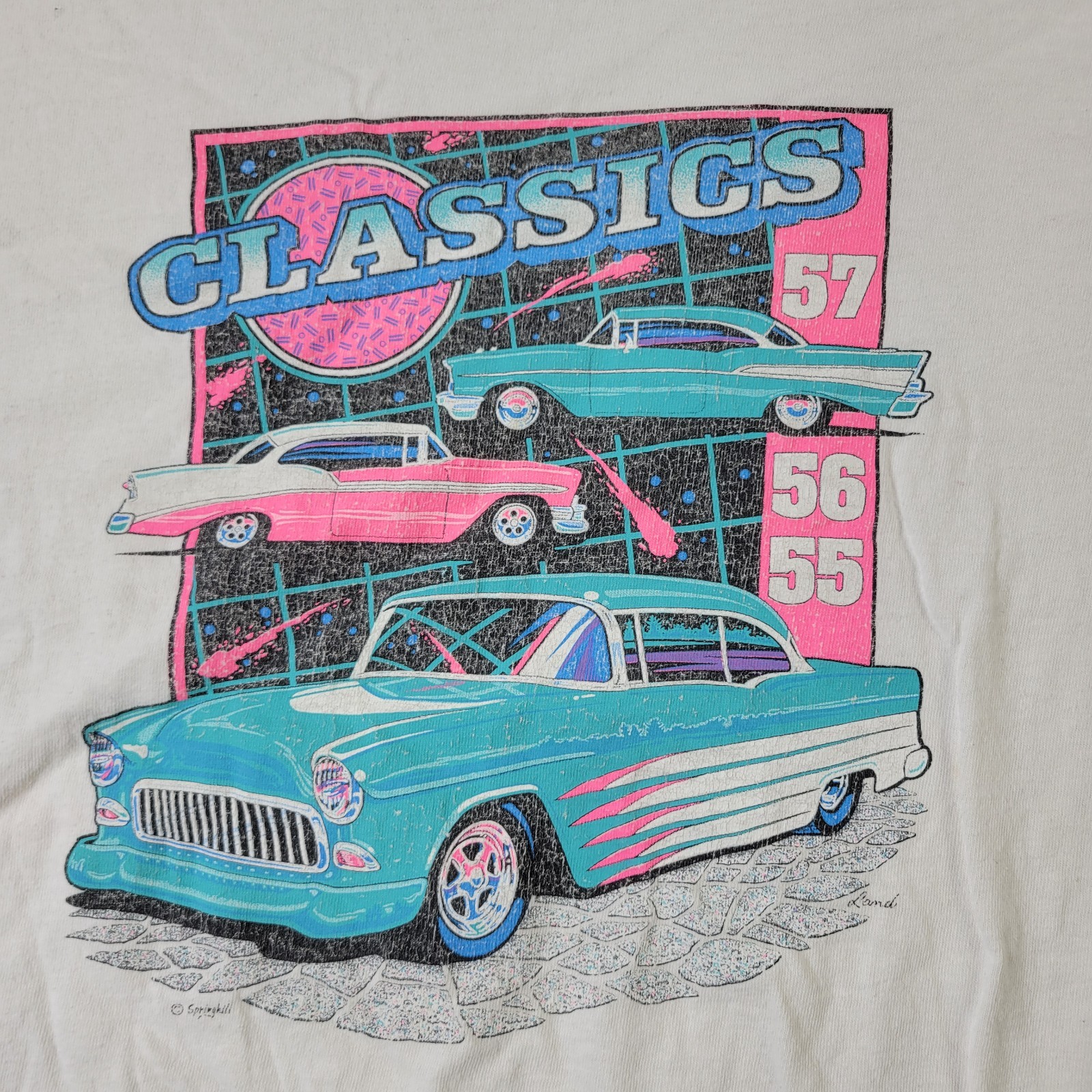 Jantzen Marlin Shirt Mens One Size VTG 90s Classic Cars Sports Coupes 55-57