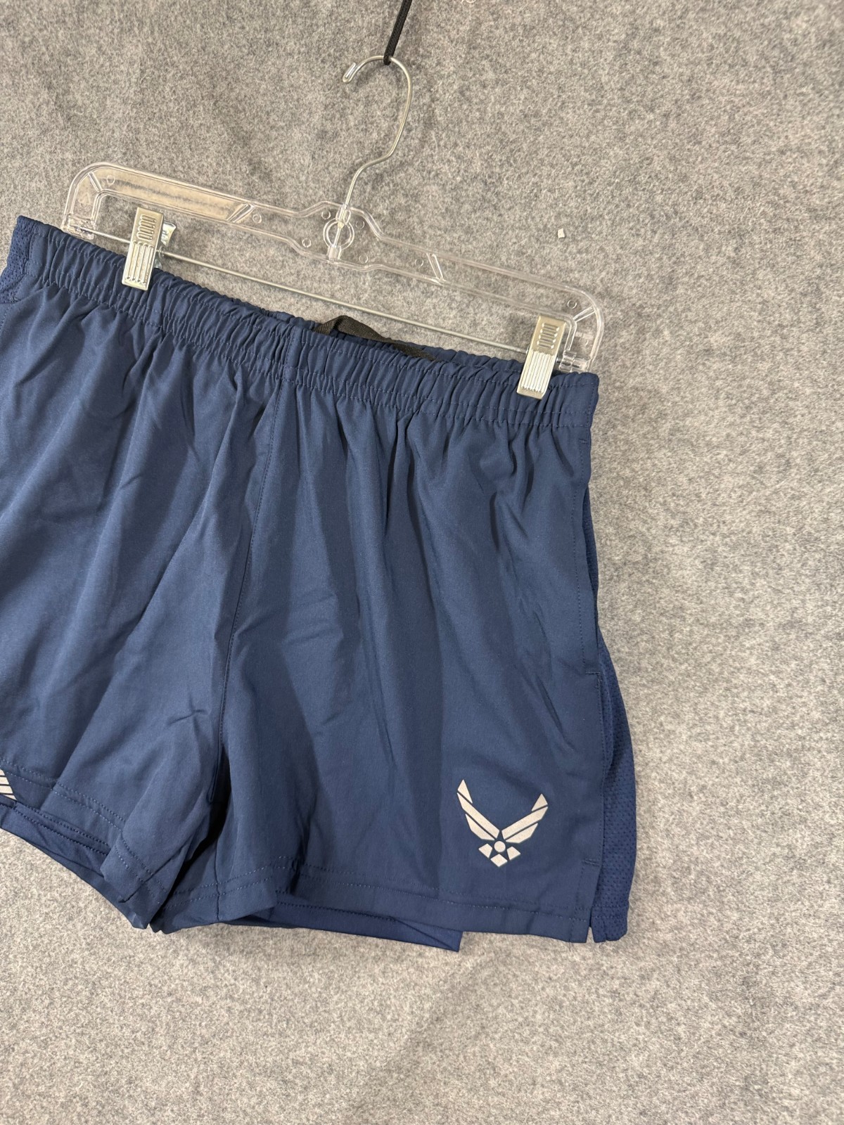 U.S. Air Force PT Running Shorts Womens L Blue Reflective Liner USA Made NWT