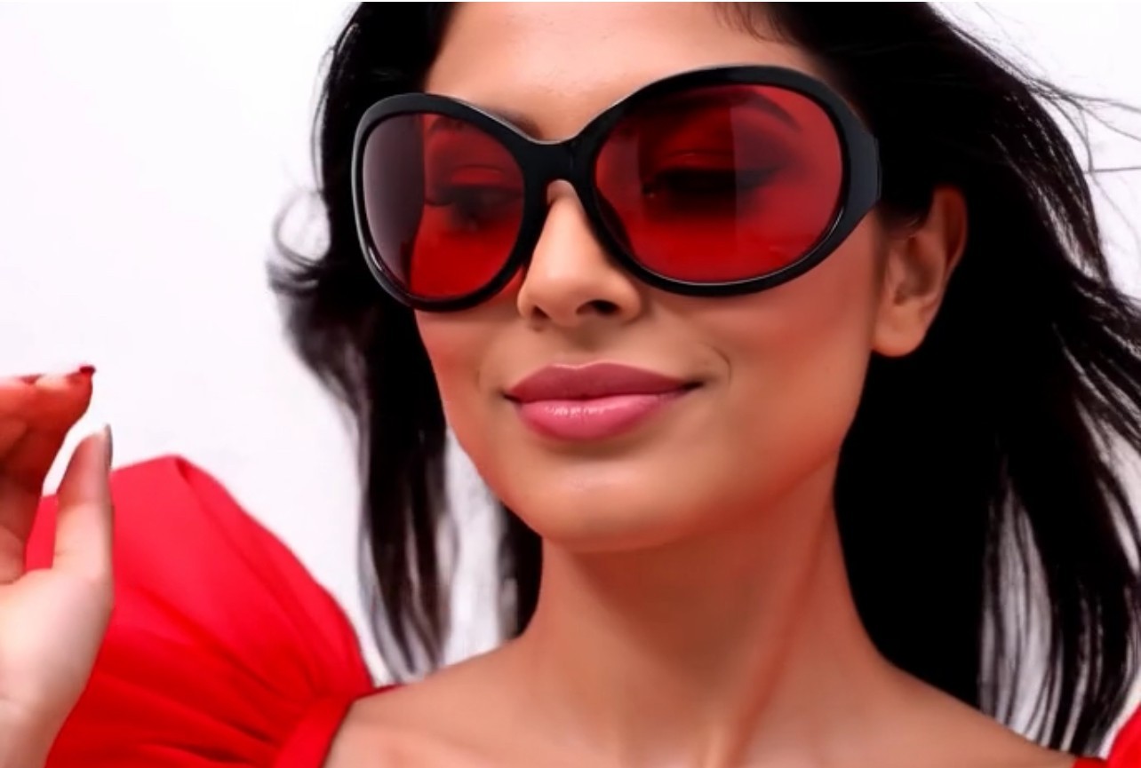 Oversized Sunglasses Blue Yellow Red Purple Lens Black Frame Wrap Around Outdoor