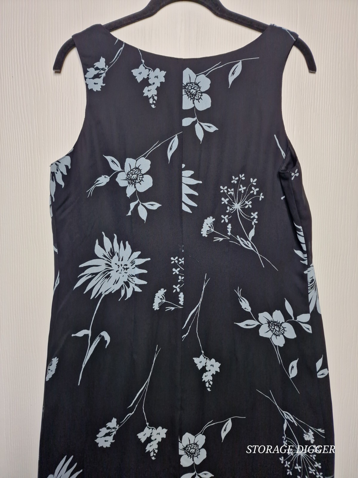 Studio Ease Tank Dress Women’s 12 Black Floral Scoop Neck Sleeveless Pullover