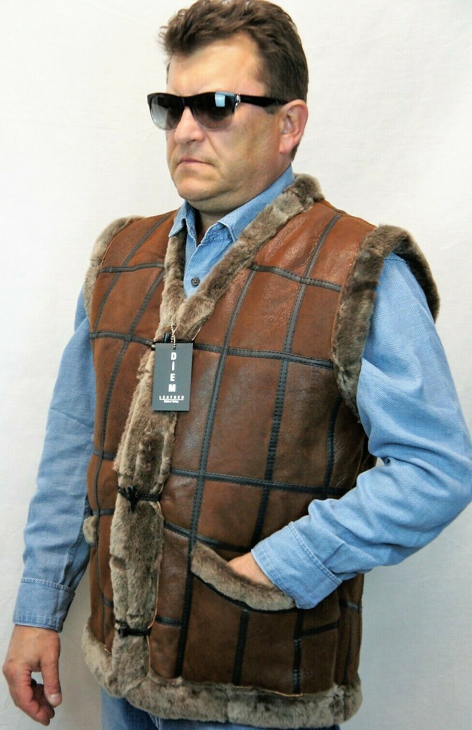 UNISEX 100% REAL SHEEPSKIN SHEARLING LEATHER Fur Vest 10 Colors Men Women S-6XL